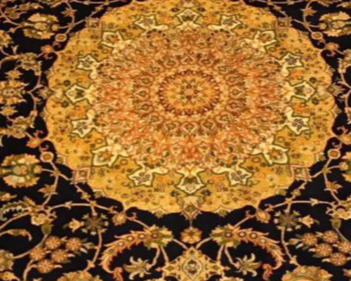 silk on silk carpet hand knotted